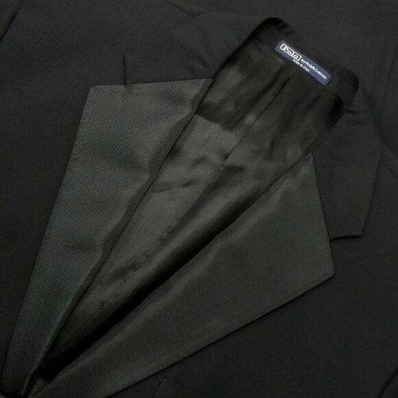 Polo Ralph Lauren Tuxedo Suit Men’s Black Wool Grosgrain Satin Lapel 48 Italy - Picture 3 of 15